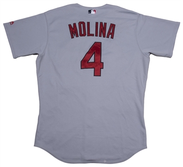 2016 Yadier Molina Game Used and Signed St. Louis Cardinals Road Jersey (Molina LOA)